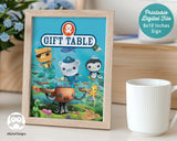 Octonauts Birthday Party Gift Table Sign | Under the Sea Kids Party Decor | Ocean Adventure Printable - Jolly Owl Designs