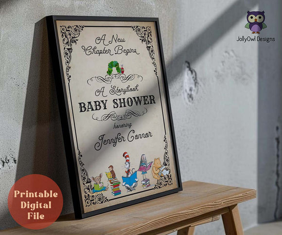 Classic Storybook Baby Shower Welcome Sign-Printable