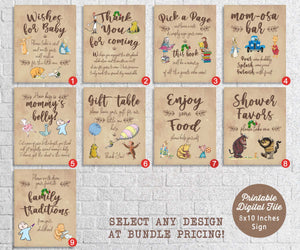 Classic Storybook-Book Themed Party Signs - Bundle Set