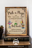 Classic Stroybook Themed Baby Shower Party Sign - Pick A Page