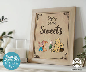 Classic Storybook Themed Baby Shower Party Sign - Enjoy Some Sweets