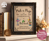 Classic Stroybook Themed Baby Shower Party Sign - Pick A Page