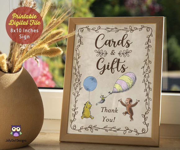 Classic Story Book Themed Baby Shower Party Sign - Cards and Gifts