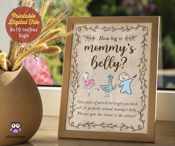 Classic Storybook-Themed Baby Shower Game - How big is Mommy's belly?