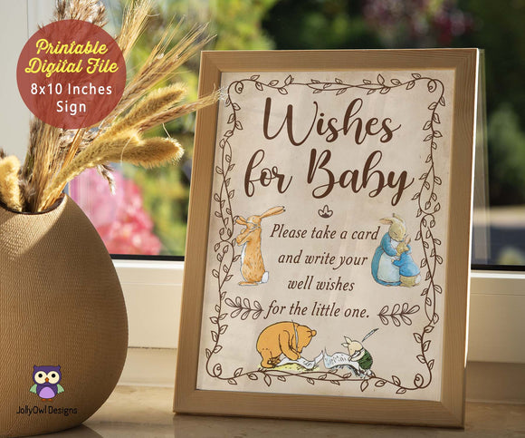 Classic Storybook-Themed Baby Shower - Wishes for the Baby Sign