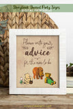 Story Book Themed Baby Shower - Advice and Well Wishes For The Mom-To-Be Sign