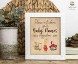 Story Book Themed Baby Shower Party Sign - Baby Names Suggestion with card