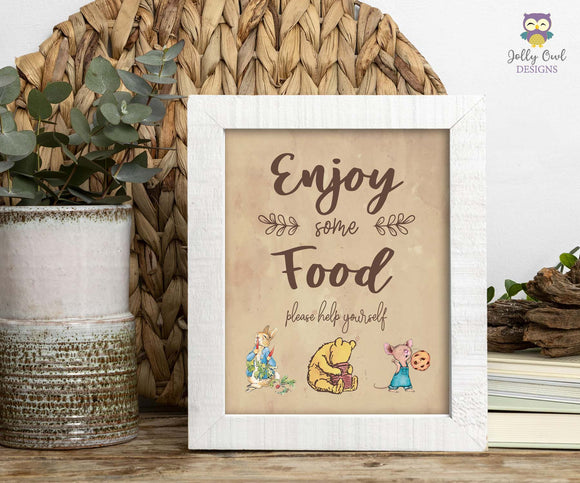 Storybook-Themed Baby Shower Table Sign-Enjoy Some Food Sign