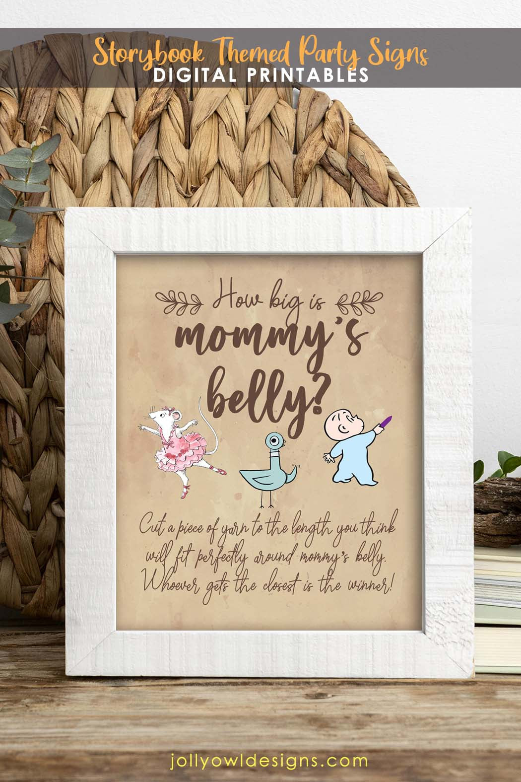 How Big Is Mommy's Belly - Downloadable Winnie The Pooh Baby Shower Game  Sign