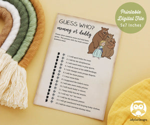 Classic Storybook Themed Baby Shower Game - Guess Who Said It, Mommy Or Daddy?