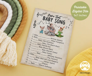 Storybook - Book Themed Baby Shower Game Card - Name That Baby Song