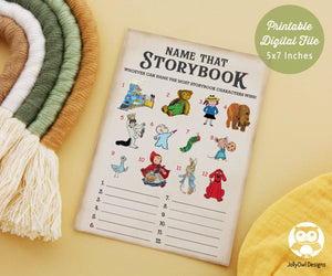 Classic Storybook Baby Shower Game - Name That Story Book Character