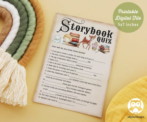 Story Book Themed Baby Shower Game - Storybook Quiz