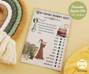 Storybook Themed Baby Shower Game - Who Knows Mommy Best?