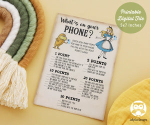 Storybook Book Themed Baby Shower Game - What's On Your Phone?