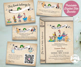 Storybook Baby Shower Invitation Bundle with Book Plate, Book Request, Diaper Raffle Card & Registry Card