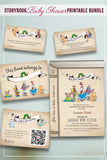 Storybook Baby Shower Invitation Bundle with Book Plate, Book Request, Diaper Raffle Card & Registry Card