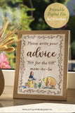 Classic Story Book Themed Baby Shower - Advice and Well Wishes For The Mom-To-Be Sign