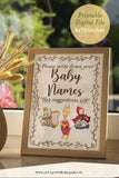 Classic Story Book Themed Baby Shower Party Sign - Baby Names Suggestion