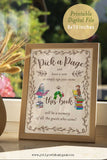 Classic Storybook-Themed Baby Shower Party Sign - Pick A Page Guestbook Sign