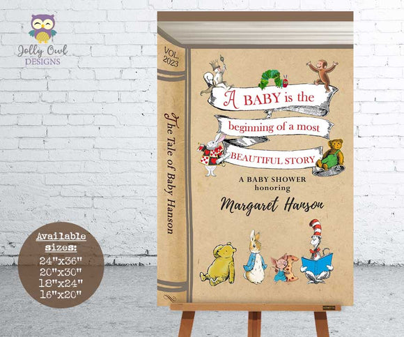 Classic Storybook - Book Themed Baby Shower Welcome Sign