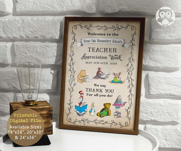 Classic Storybook - Book Themed Teacher and Staff Appreciation Week Welcome Sign