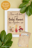 Story Book Themed Baby Shower Party Sign - Baby Names Suggestion with card