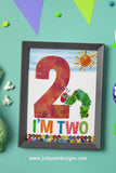 The Very Hungry Caterpillar Birthday Party Sign - For Age 2 - Two