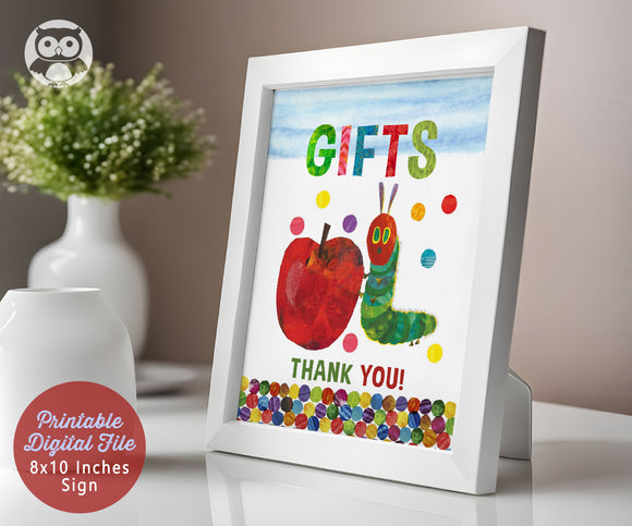 The Very Hungry Caterpillar Birthday Party Sign - Gifts