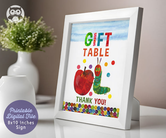 The Very Hungry Caterpillar Birthday Party Sign - Gift Table