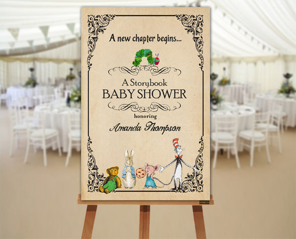 Classic Storybook Party Welcome Sign-Personalized