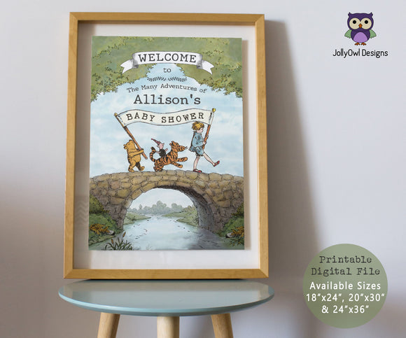 Winnie The Pooh Baby Shower Party - Printable Welcome Sign