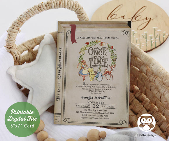 Classic Storybook Themed Baby Shower Invitation-Digital Printable