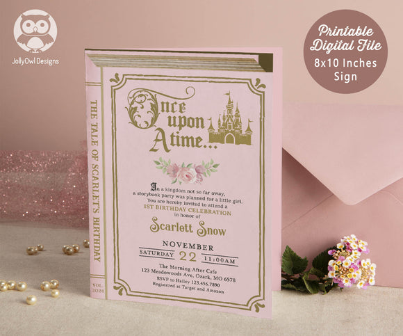 Classic Storybook Themed Birthday Party Invitation - Once Upon A Time