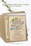 Storybook-Book Themed Baby Shower Invitation -Once upon A Time
