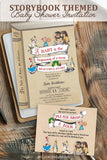 Storybook Themed Baby Shower Invitation with Book Request Insert