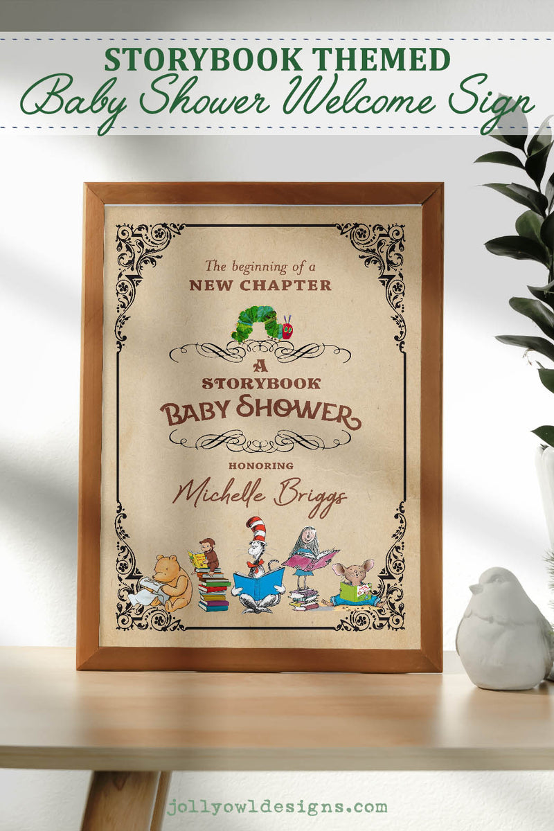 Classic Storybook - Book Themed Baby Shower Welcome Sign- The Beginnin ...