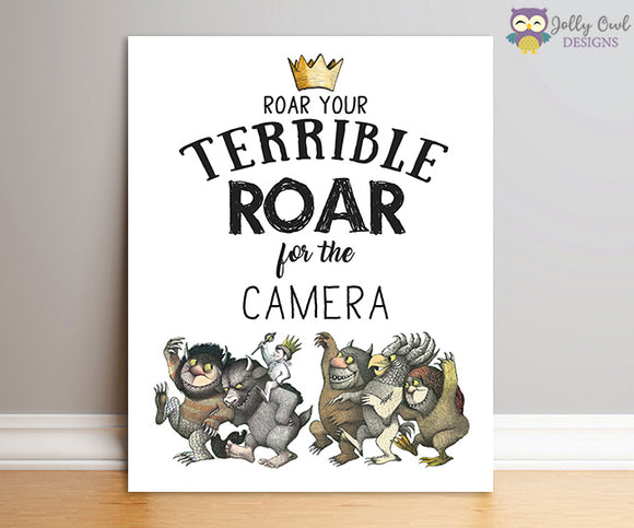 Where The Wild Things Are Party Sign - Roar Your Terrible Roar