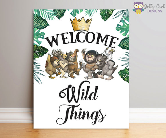 Where The Wild Things Are Party Sign - Welcome Wild Things