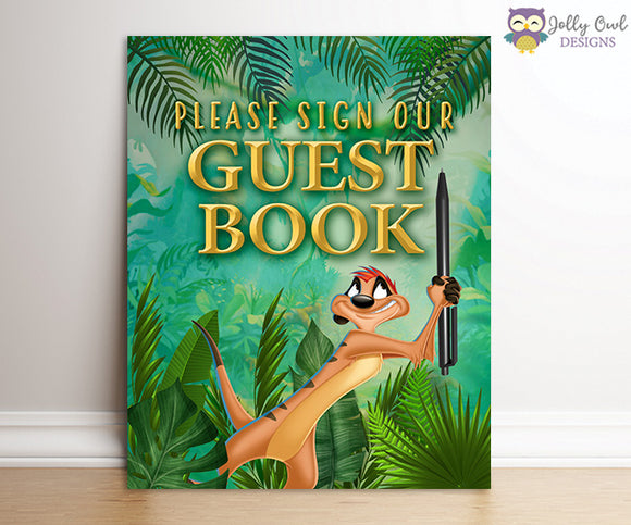 The Lion King Party Signs - Guestbook