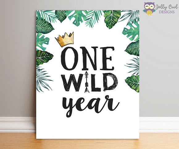 Where The Wild Things Are Party Sign - One Wild Year