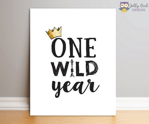 Where The Wild Things Are Party Sign - One Wild Year