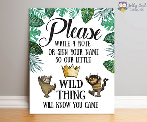 Where The Wild Things Are Party Sign - Please Write A Note