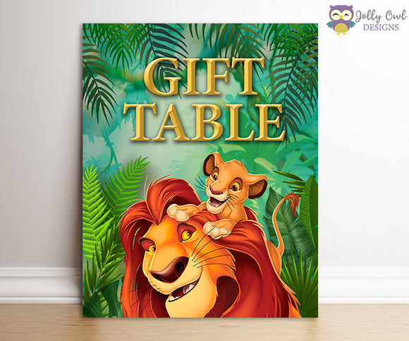 The Lion King Party Signs - Gift Table Sign