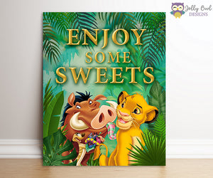 The Lion King Party Signs - Sweet Treats
