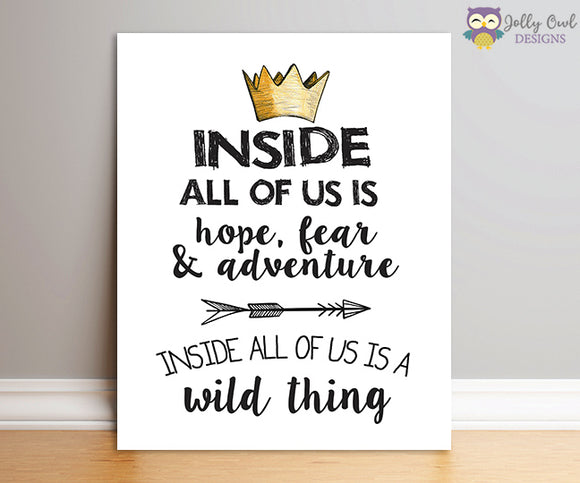 Where The Wild Things Are Party Sign - Inside All Of Us Is A Wild Thing