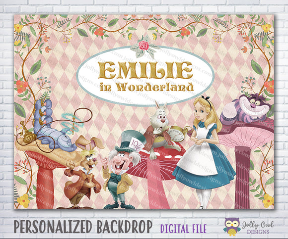Alice in Wonderland Party Backdrop
