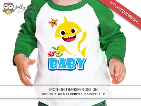 Baby Shark Iron On Transfer Design
