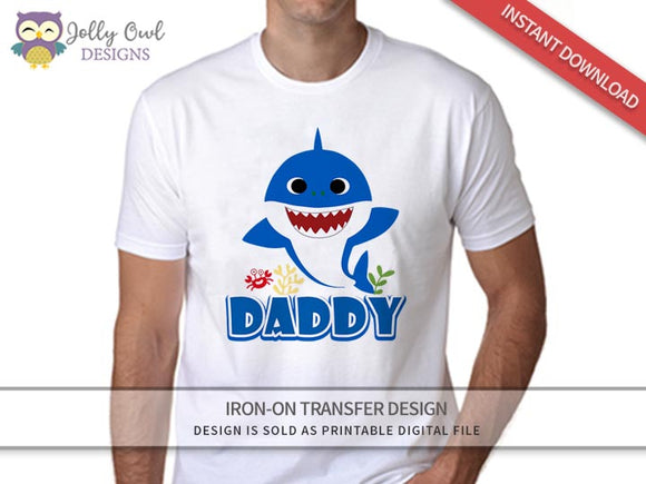 Baby Shark Iron On Transfer Design for Daddy