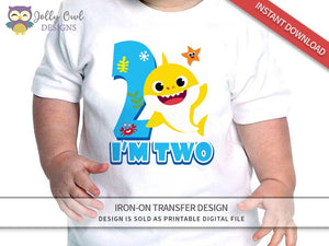 Baby Shark Iron On Transfer Design - For Age 2